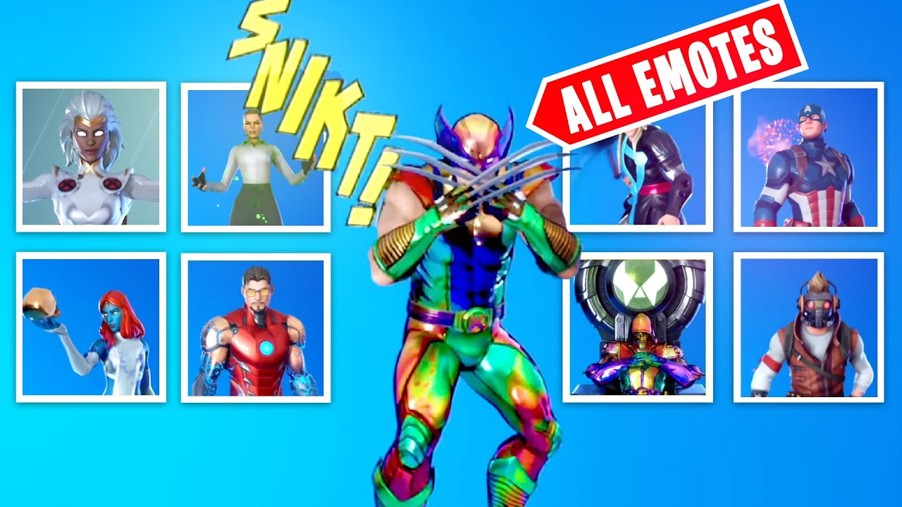 ALL MARVEL Built-in HERO / VILLAIN Emotes (Fortnite Season 14)