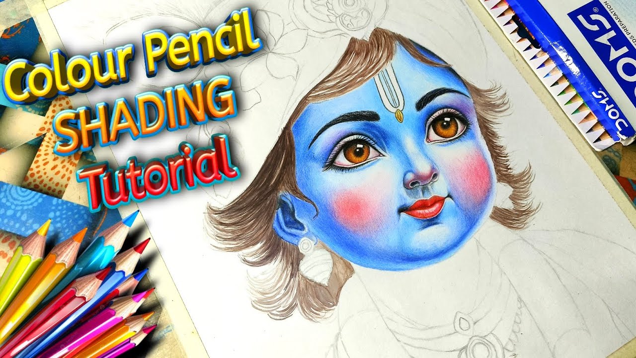 Bal Krishna Drawing | Krishna Colour Pencil Shading Tutorial | How to blend colour pencil 