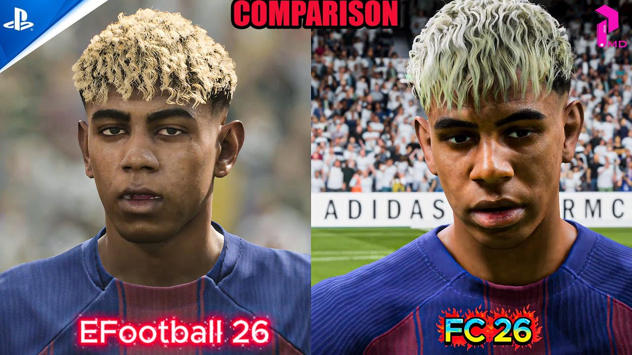 REALISM TEST 😳 FC 26 vs eFootball 2026 FACE SCAN COMPARISON PS5 PRO 4K #ps5 #facecam #4k #football