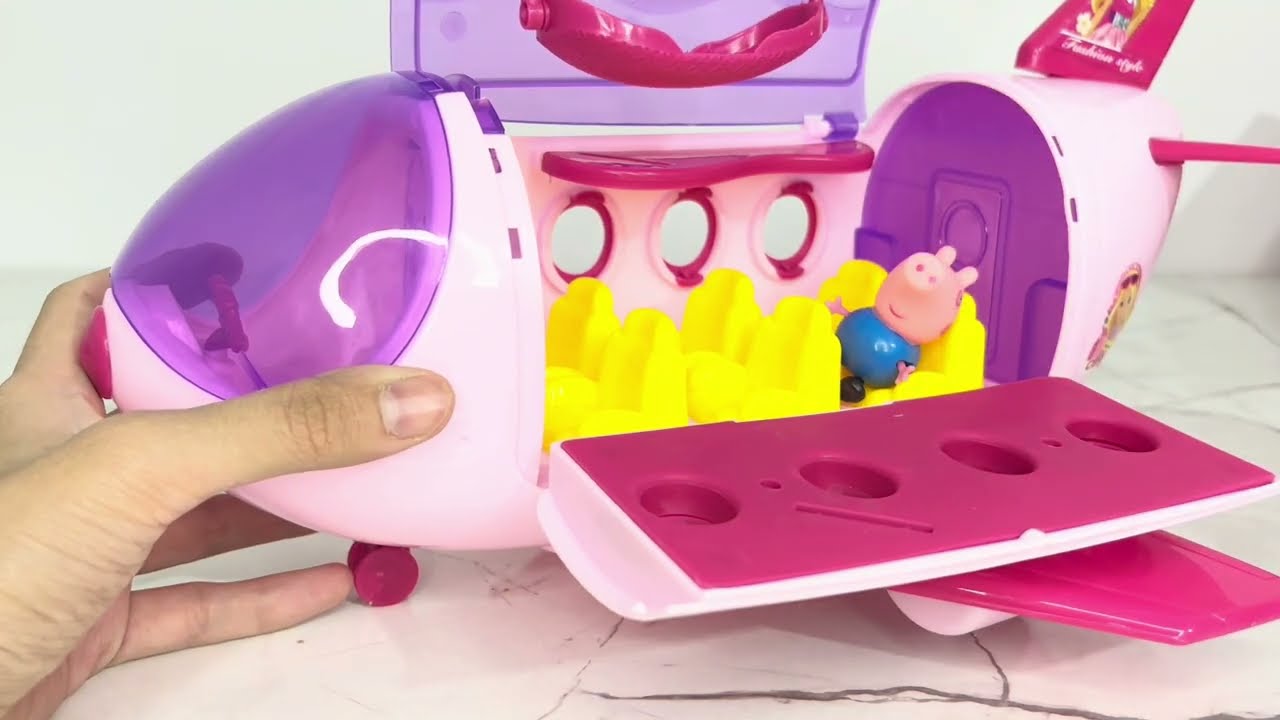 Peppa Pig Plane, Peppa Pig Flying to the Beach ASMR Unboxing 