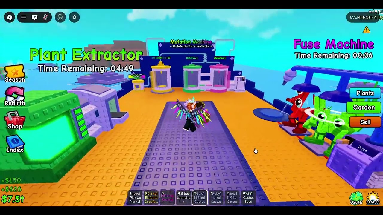 Playing the new Vaulted event in Plants vs Brainrots 