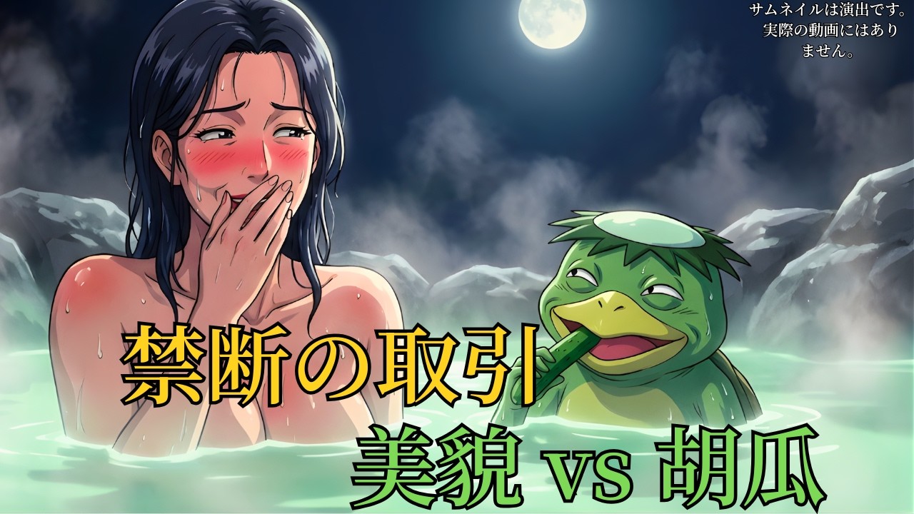 戦乱の世を忘れるために温泉に来た傾城の美女が河童に出会い美肌の湯の秘密を教えてもらう引き換えにきゅうりを貢ぐという奇妙で笑える日本の民間伝承と遊女の休日 | 民話 | 野談 | 時代劇 | 昔話