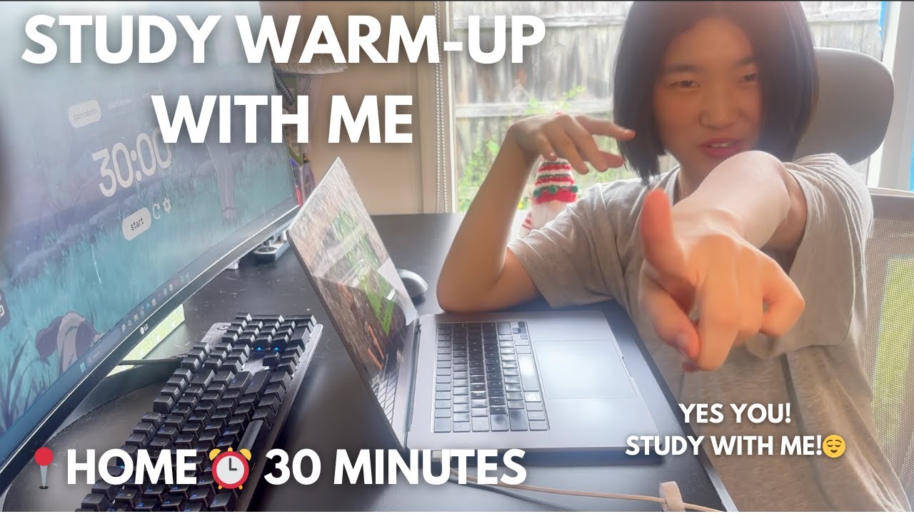 30-minute study with me 🍵😌 (study warm-up) | a thank-you to my first 30 subscribers 🩵