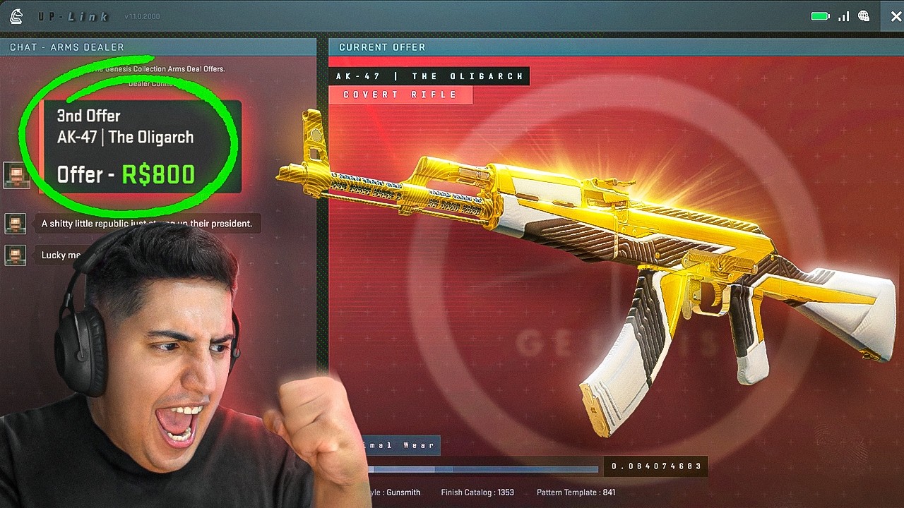 OBRIGADO ARMS DEALER, EU TE AMO... CONSEGUI TODAS SKINS MAIS RARAS do TERMINAL GENESIS NO CS 2
