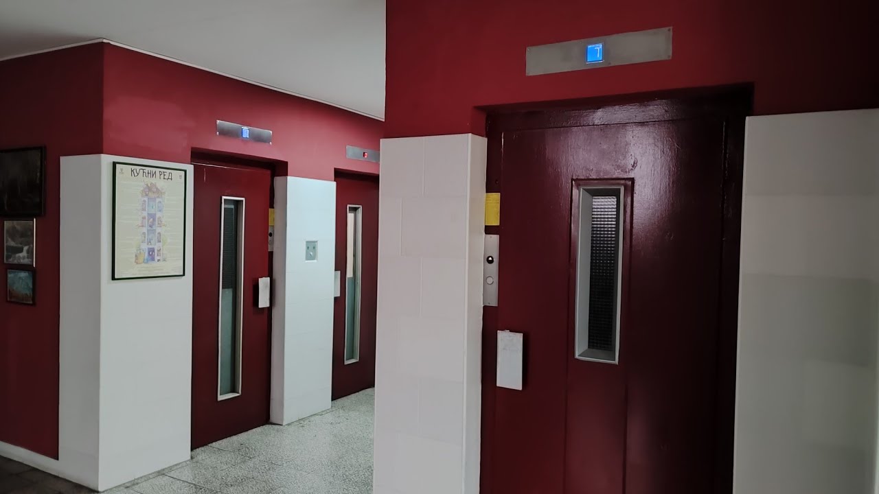 Amazing motors! Very fast highrise Daka traction lift - Gandijeva 61 - Blok 64 - Belgrade, Serbia