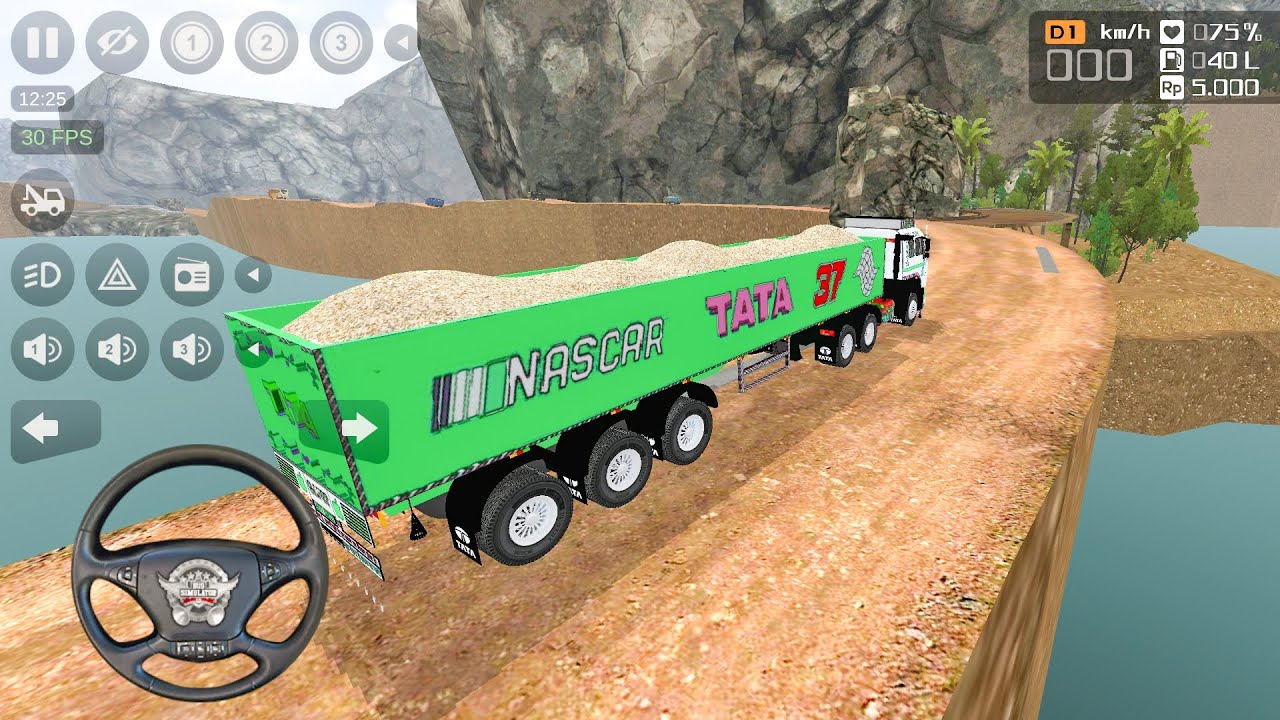 TATA Tipper 22 Wheels Truck Driving heavy offRoad Drive bus Simulator indonesia Gameplay 