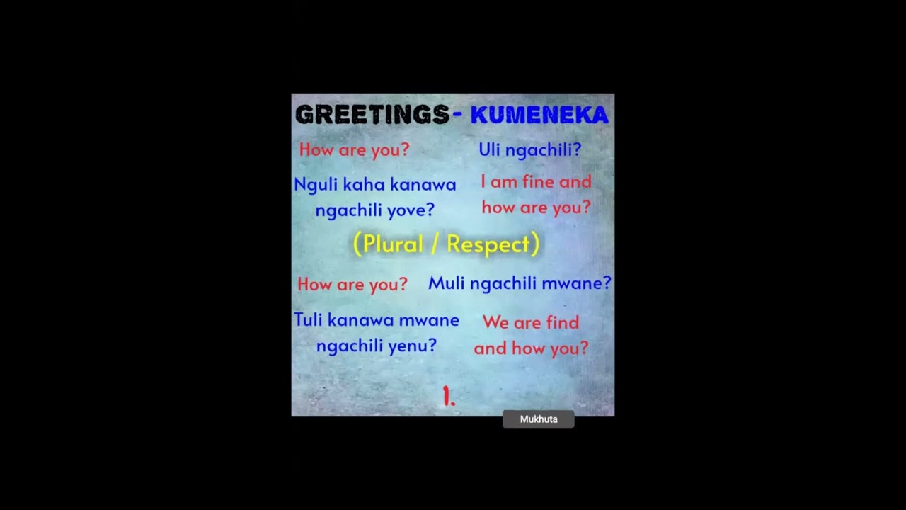 BASICS TO LUVALE LANGUAGE (Online Class)