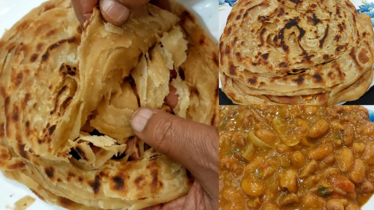 ಪದರು ಪದರಾದ ಗೋಧಿ ಹಿಟ್ಟಿನ ಪರೋಟ ಮತ್ತು ರಾಜ್ಮ ಮಸಾಲ / layered #wheatflour #parotta  & #rajmamasala recipe