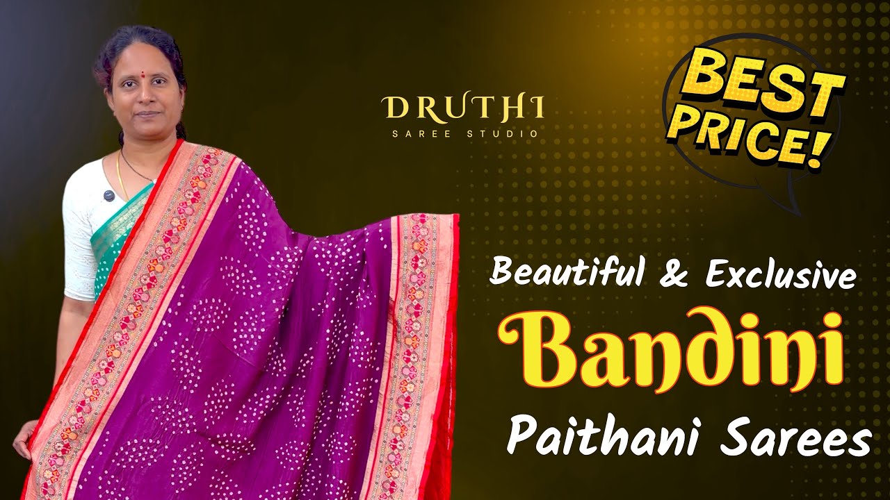 Beautiful Bandini Sarees with Paithani Pallu | Exclusive Collection @ Druthi Sarees Nagole Hyderabad