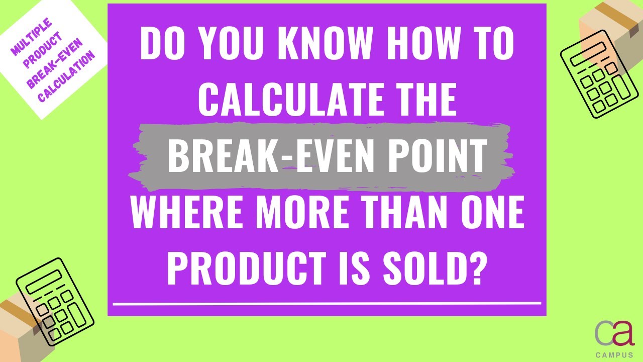 Do you know how to calculate the break-even point where more than one product is sold?