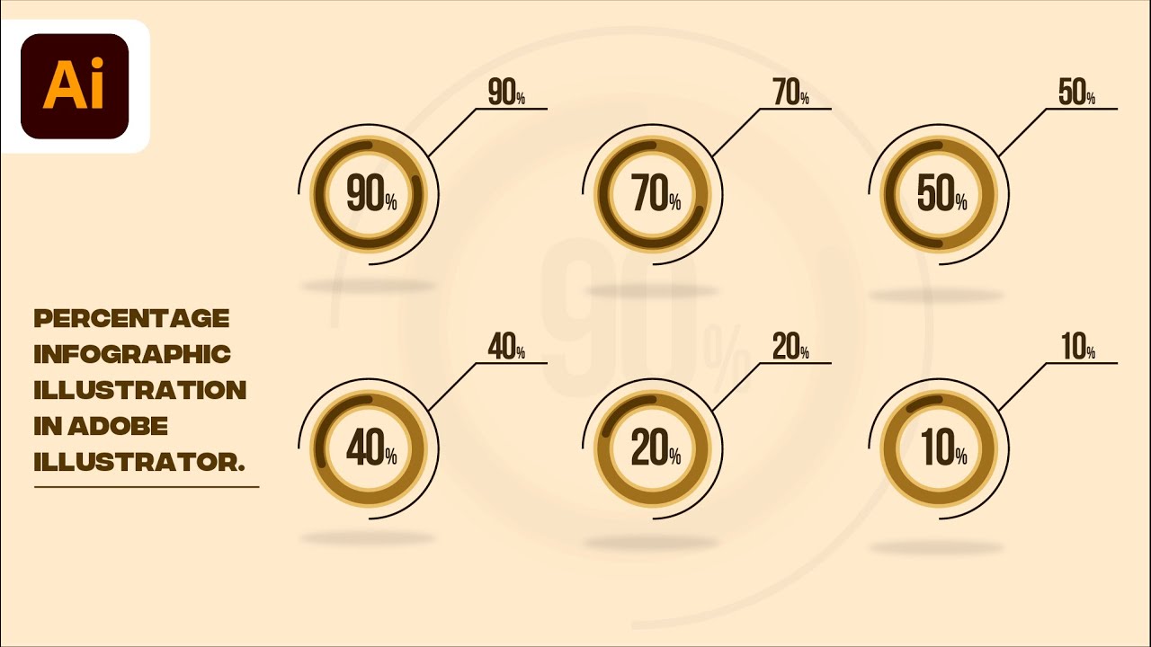 Percentage Infographic Illustration in Adobe Illustrator.