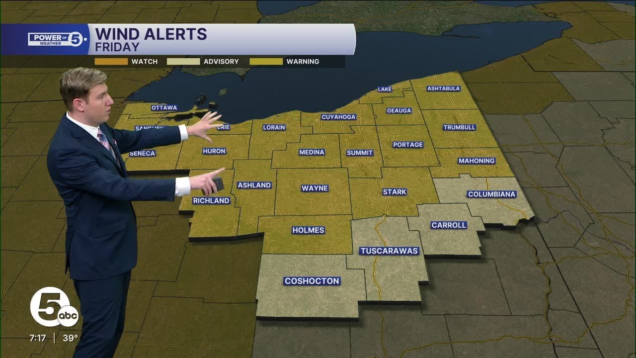 Expect high winds across Northeast Ohio Friday