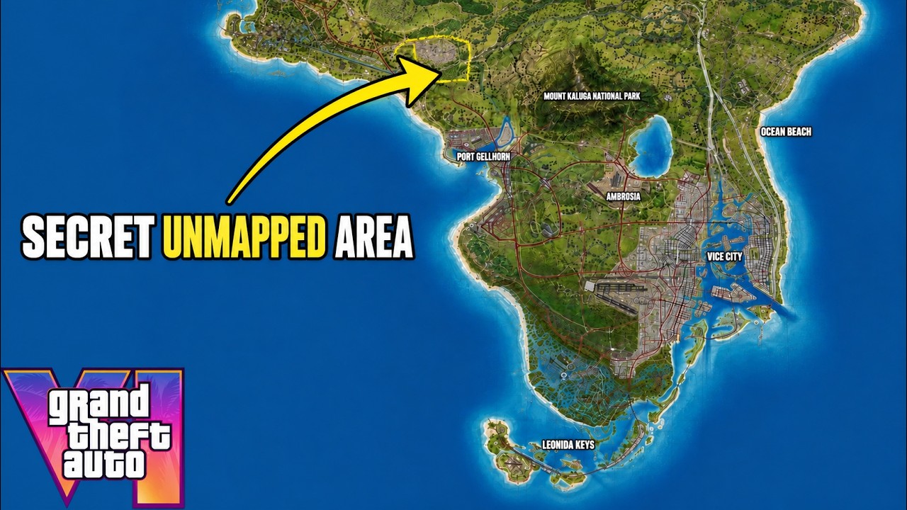 Эта не отмеченная на карте область GTA 6 лишена смысла... Глориана?