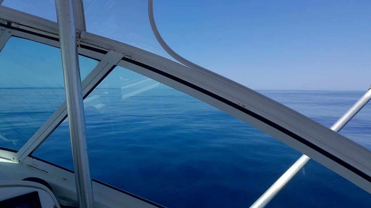 Flat  calm Gulfstream Trolling for Marlin offshore fishing ,Stuart Florida 