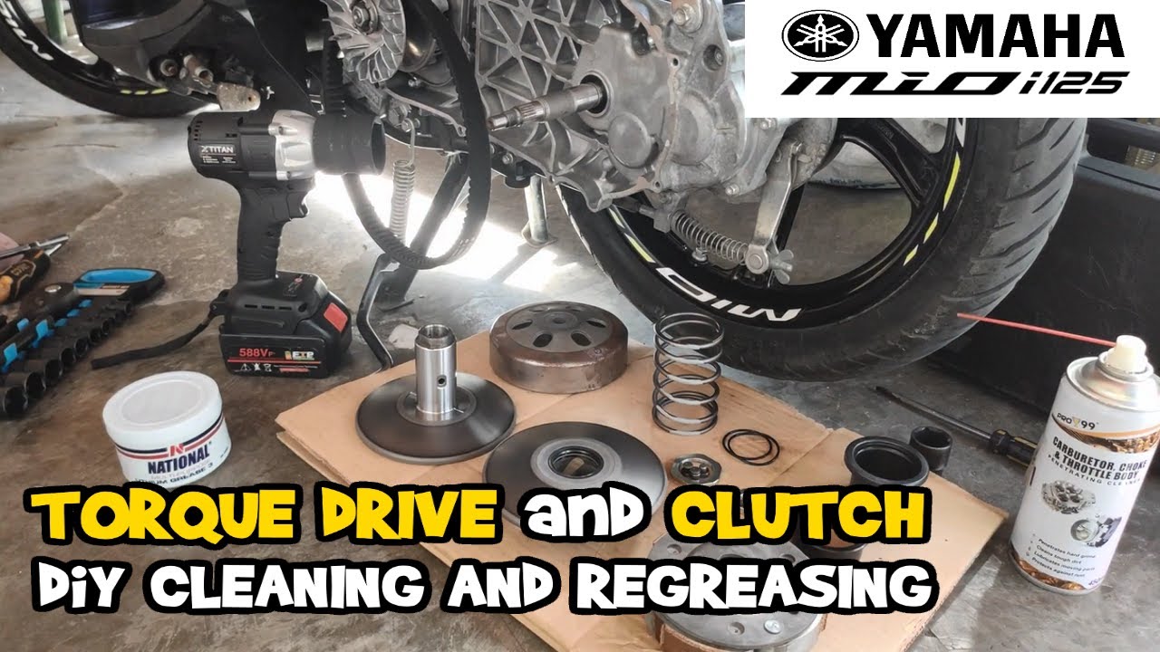YAMAHA Mio i125 TORQUE DRIVE and CLUTCH LINING Maintenance | Clean and Regrease | Basic Dragging Fix