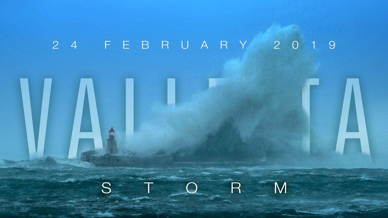 24 February 2019 Storm — Grand Harbour Breakwaters, Malta.