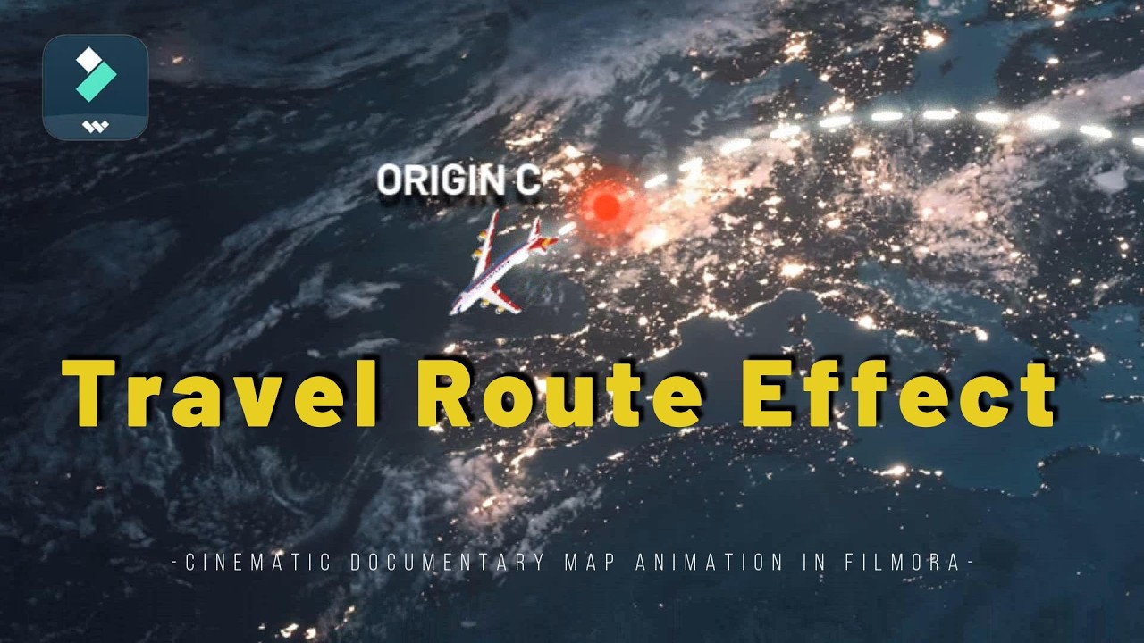 Easy Travel Map Route Effect in Filmora | Pen Tool Animated Path Tutorial