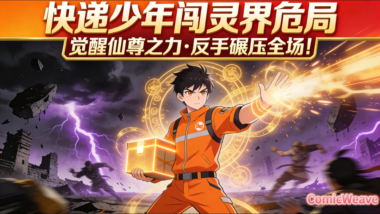 🔥全集｜快遞少年闖靈界危局，覺醒仙尊之力，反手碾壓全場！#漫画動画 #小說 #漫画 #動漫 #動態漫