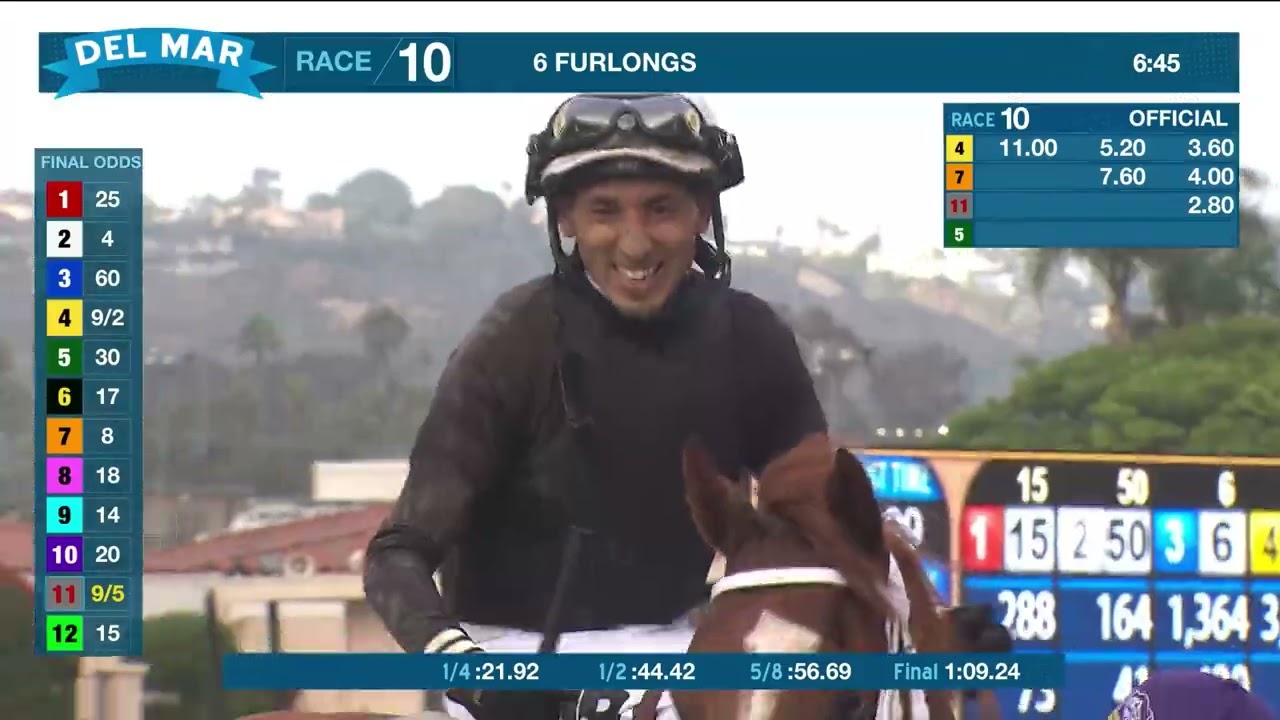The Chosen Vron wins the Bing Crosby Stakes race 10 at Del Mar 7/29/23.