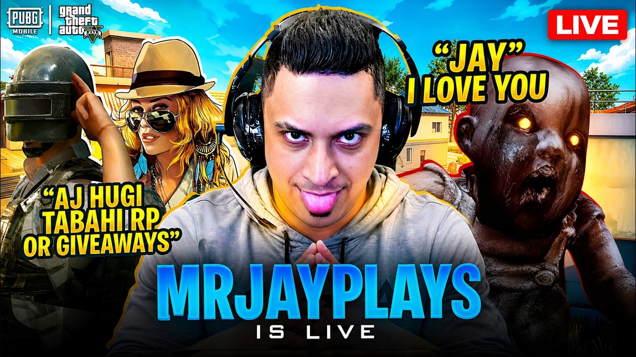 🔴 LIVE - GTA 5 ROLE PLAY - PUBG MOBILE 4.4 UPDATE ROOMS LIVE - MRJAYPLAYS 🎮
