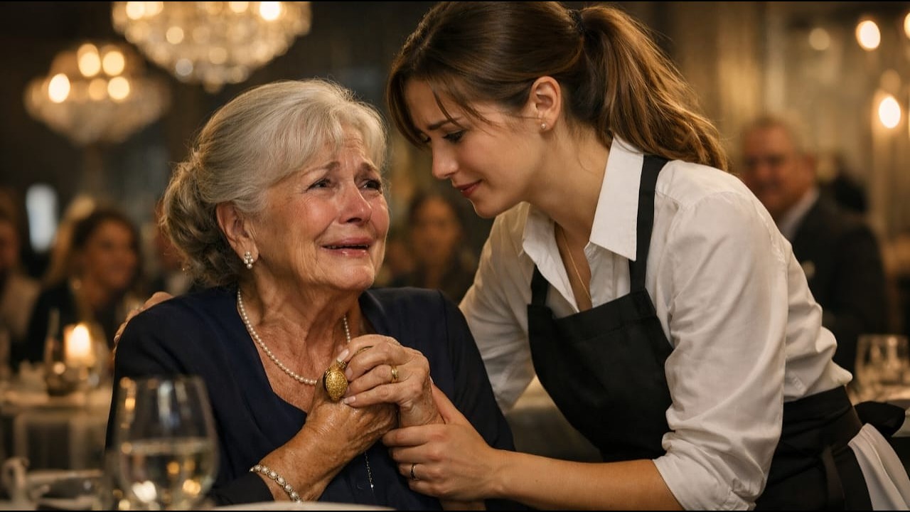 Une riche grand-mère remarque le collier d’une serveuse… quelques secondes plus tard, elle fond...