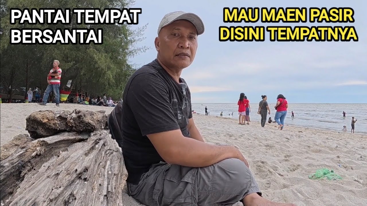 TEMPAT BERSANTAI DAN TENANG DI PANTAI SRI MERSING || PANTAI CERMIN SERDANG BEDAGAI SUMATERA UTARA.