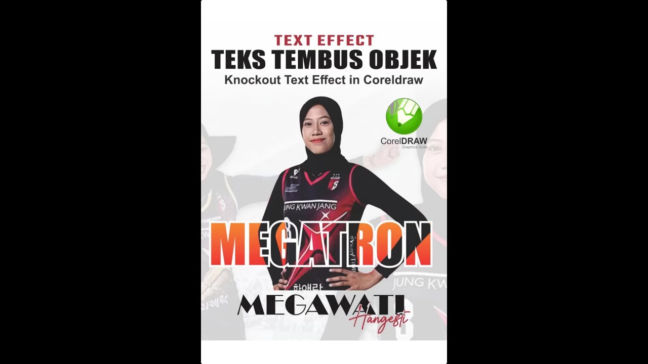 Efek Teks Menembus Objek - How To Create A Knockout Text Effect in Coreldraw 