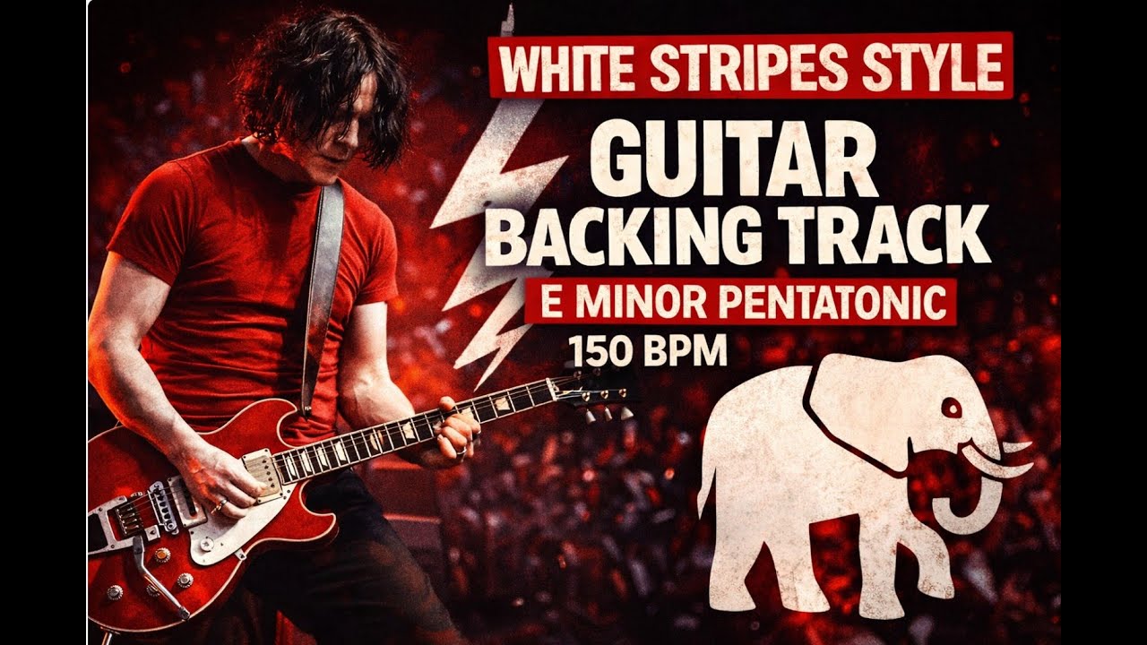White Stripes style guitar backing track E minor pentatonic 150 bpm