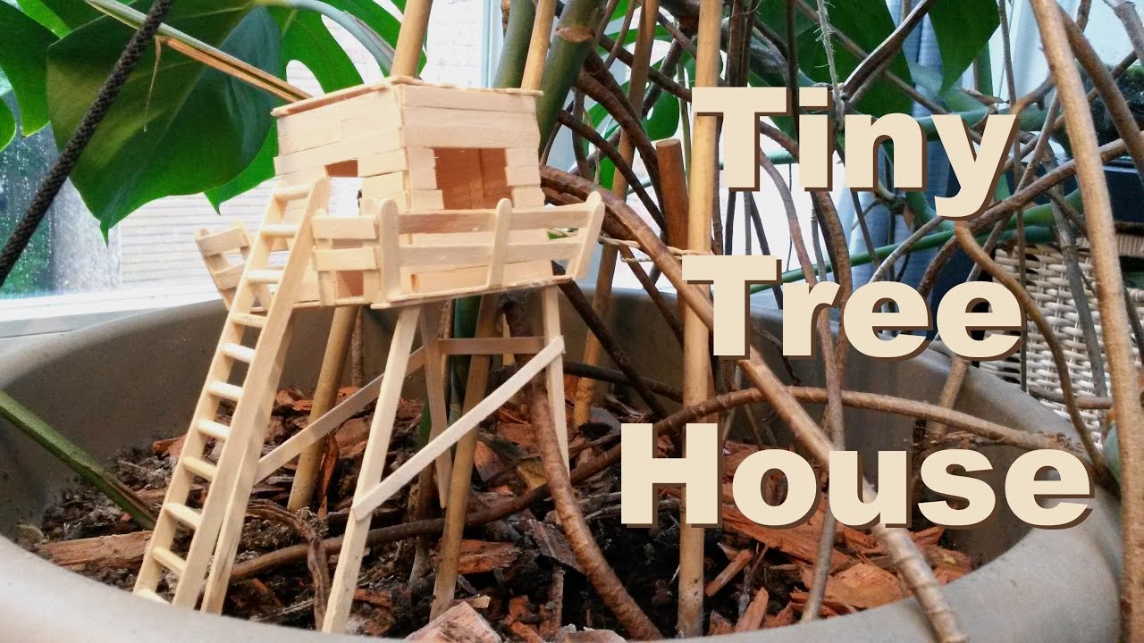 Tiny Treehouse made out of popsicle sticks 01