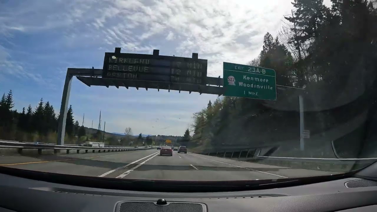 {4K} DRIVING FROM EVERETT TO BELLEVUE, WASHINGTON  6 APRIL 2022