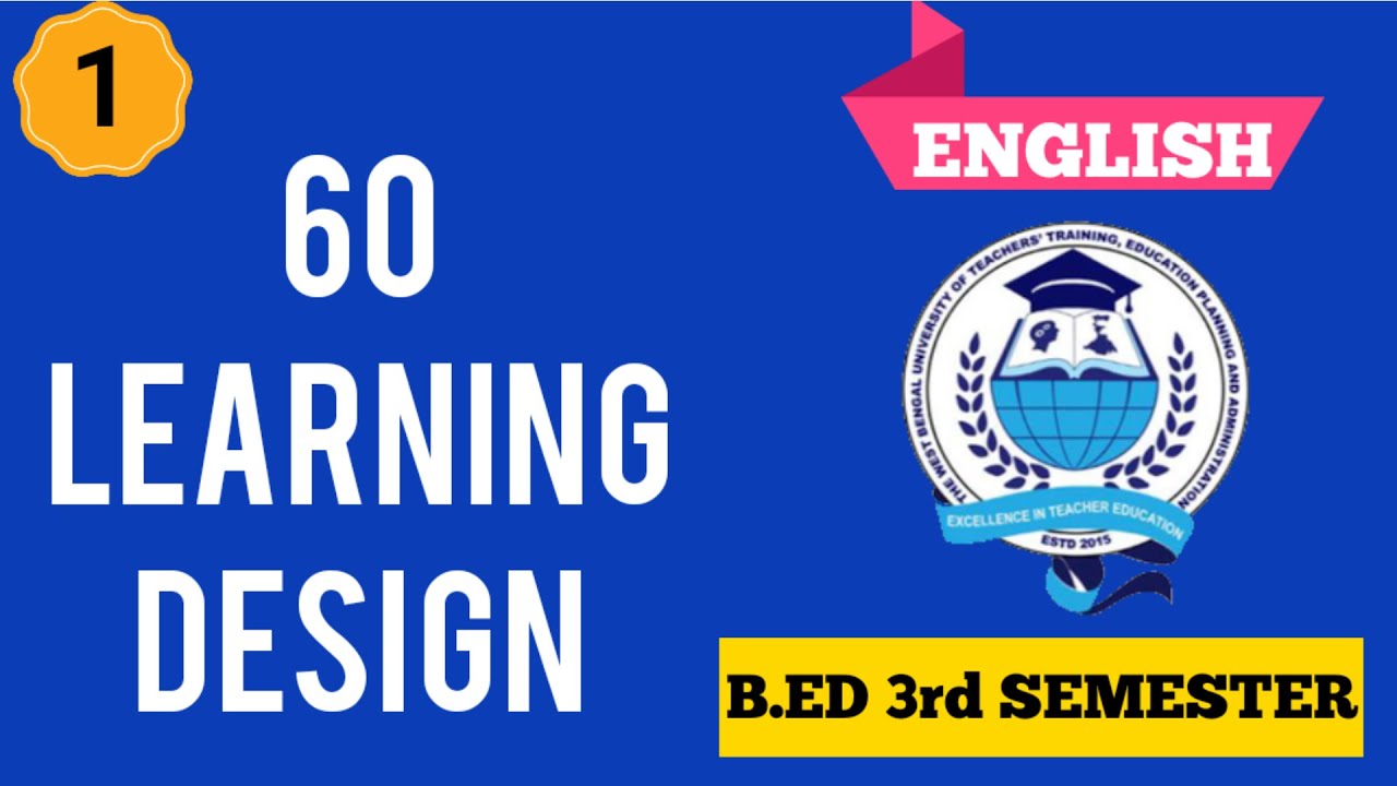 60 LEARNING DESIGN (ENGLISH) || B.Ed 3rd Semester | Part - 1 | Iconic Priya