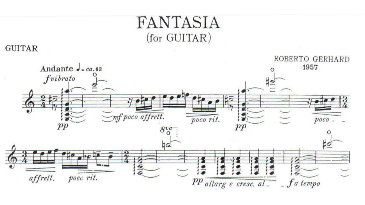 Roberto Gerhard - Fantasía - Score Video (partitura