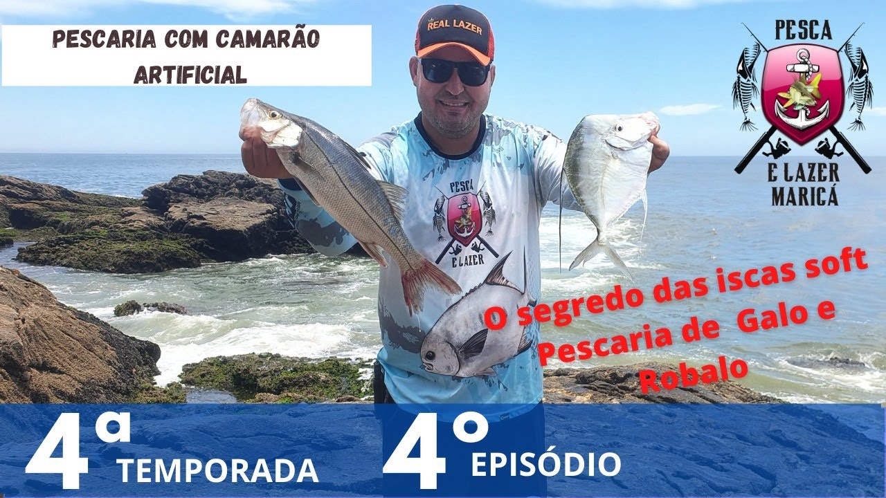 PESCA COM CAMARÃO ARTIFICIAL - ROCKFISHING-  PEIXE GALO E ROBALOS 