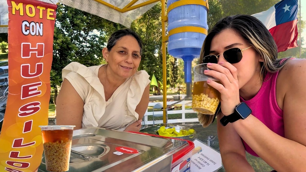 Probando el Mote Con Huesillo en Coya 🇨🇱