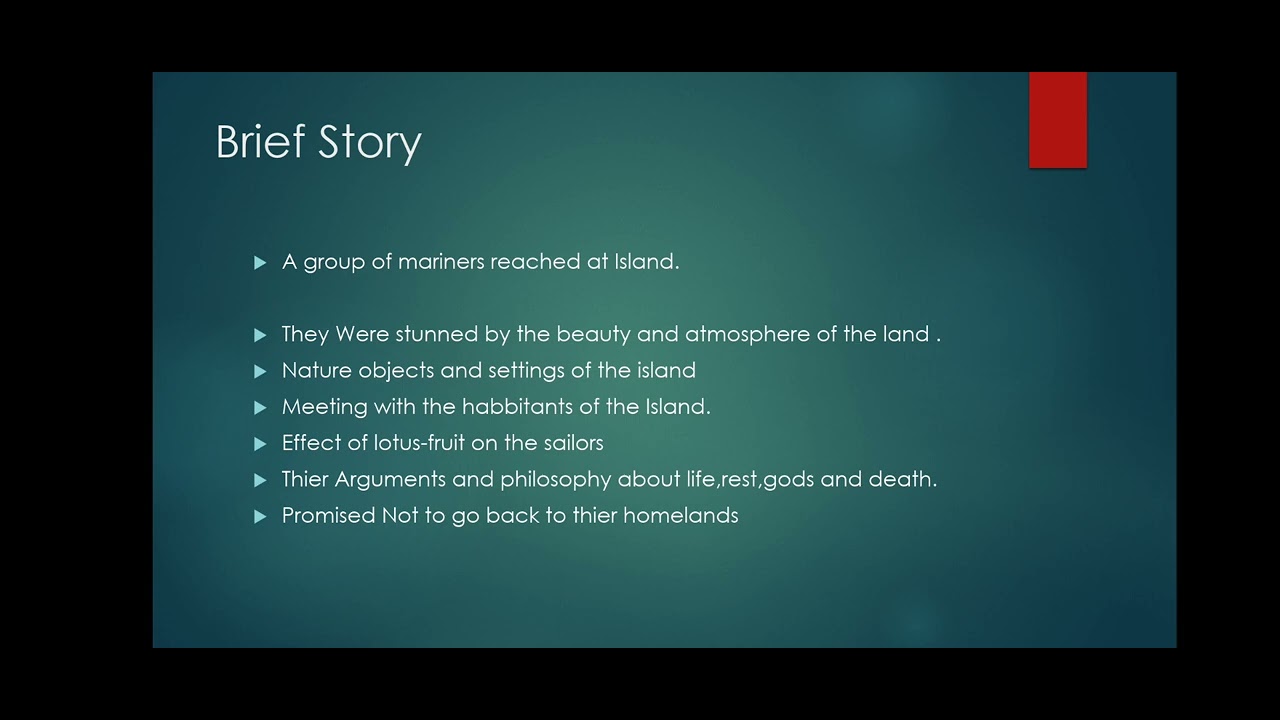Major Themes in Poem The Lotus Eaters by Alfred Lord Tennyson