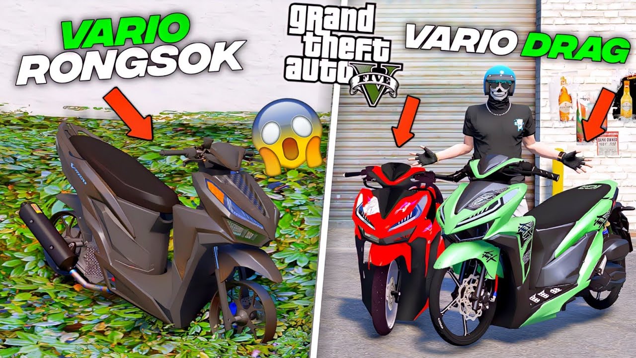 Aku Modifikasi Motor Matic VARIO DRAG LANGKA Untuk BALAPAN - GTA 5 MOD