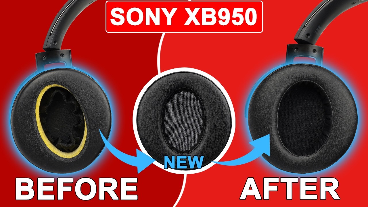 SOULWIT® | How to Replace Sony MDR-XB950 XB950BT XB950B1 XB950N1 XB950AP Earpads | Repair Parts Kit