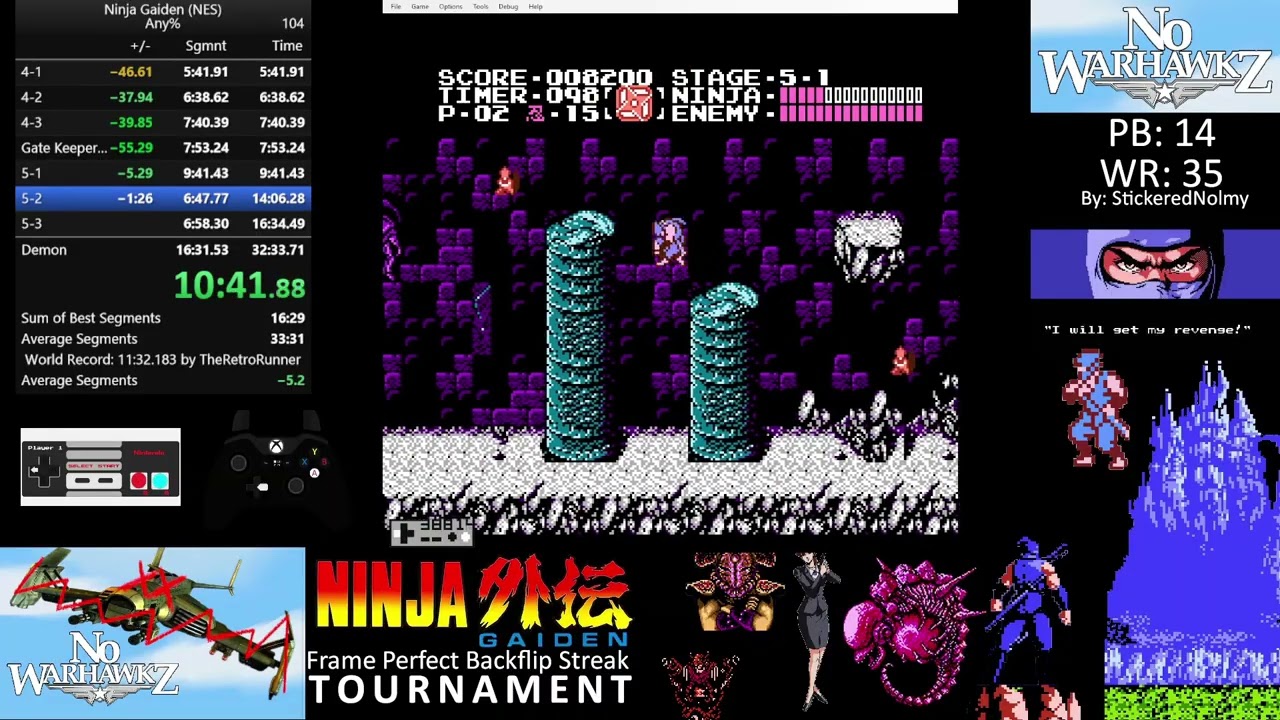 Ninja Gaiden (NES) Any% Speedrun PB: 24:52
