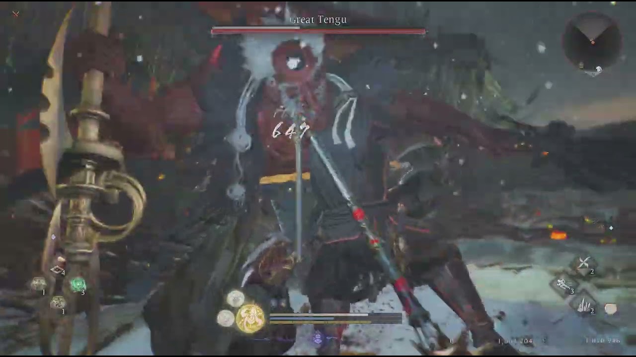 Nioh 3 Great Tengu NG+ Hatchets/Splitstaff/Axe(forgot to use odachi)
