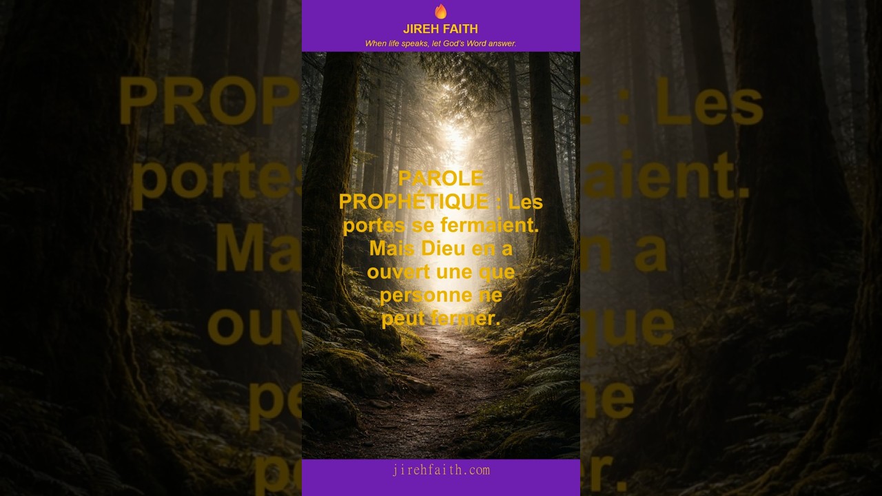 PAROLE PROPHÉTIQUE · Une porte ouverte 🚪 | Personne ne peut la fermer