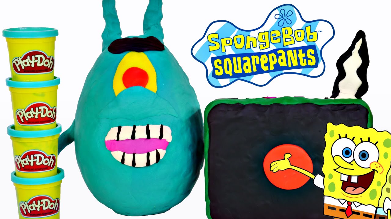Giant Play Doh Plankton Surprise Egg Spongebob Squarepants How To Make Playdough Eggs DCTC