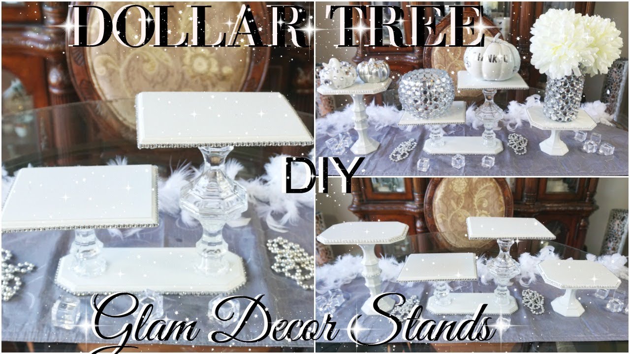 DOLLAR TREE BLING DECOR STANDS 💎  DOLLAR STORE DIY 💎 DIY GLAM ROOM DECOR 💎 DIY HOME DECOR
