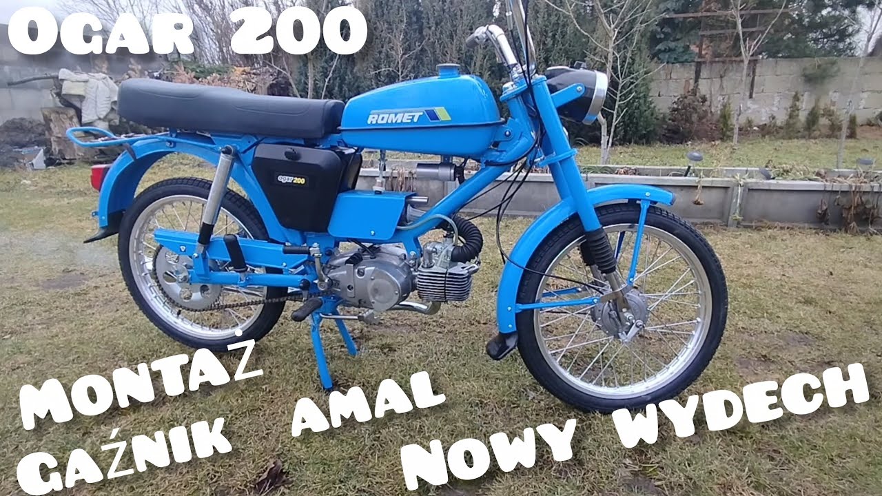 Romet ogar 200 montaż gaźnika Amal , nowy wydech i jazda 