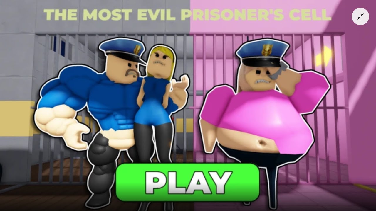 MUSCLE POLICE & WOMAN PRISON RUN! (Obby)