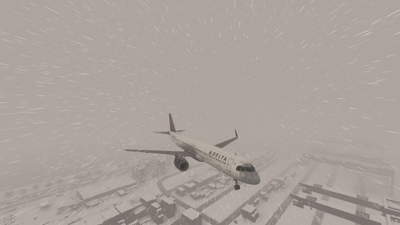 MSFS 2024 Miami to a stormy and snowbound Boston Logan (KMIA-KBOS) BATC 4K Inibuilds Airbus A321LR