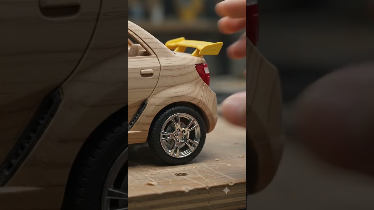 Building a Tata Nano from Wood! 🤯🪵  Handmade Mini Car #shorts