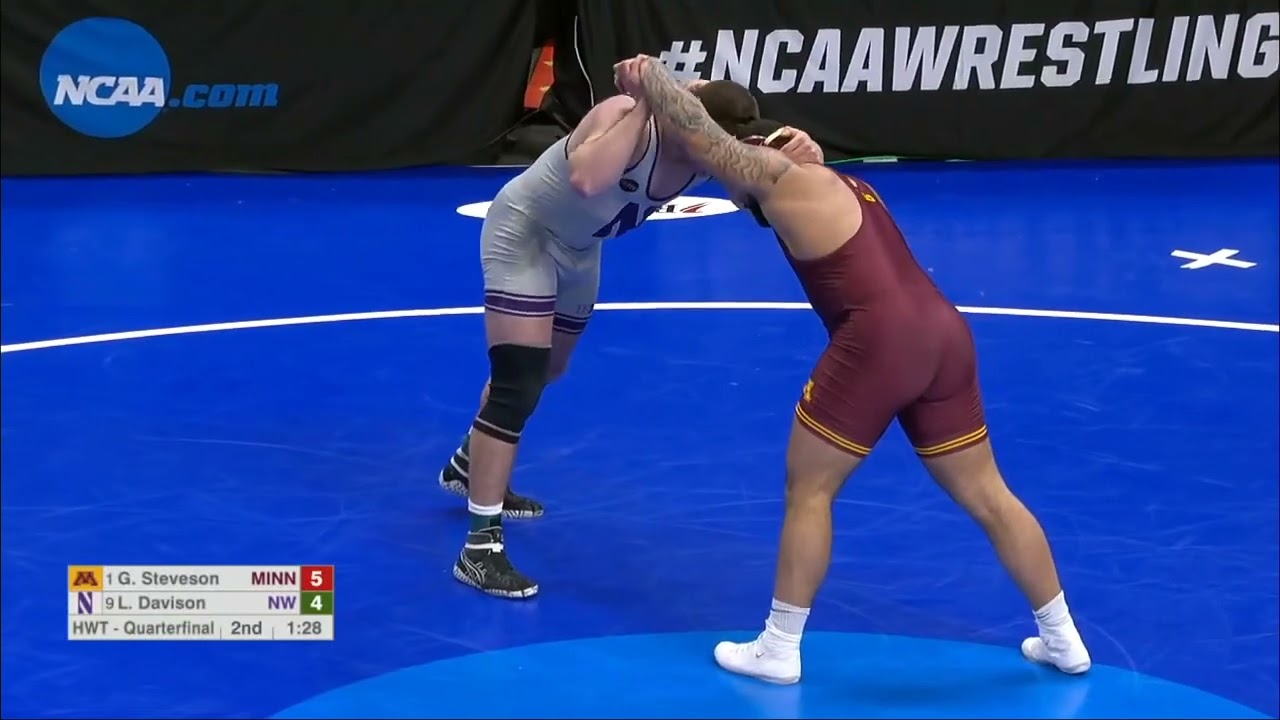 Gable Steveson vs Lucas Davison HWT ( QuaterFinal ) | NCAA Wrestling Championshis 2022