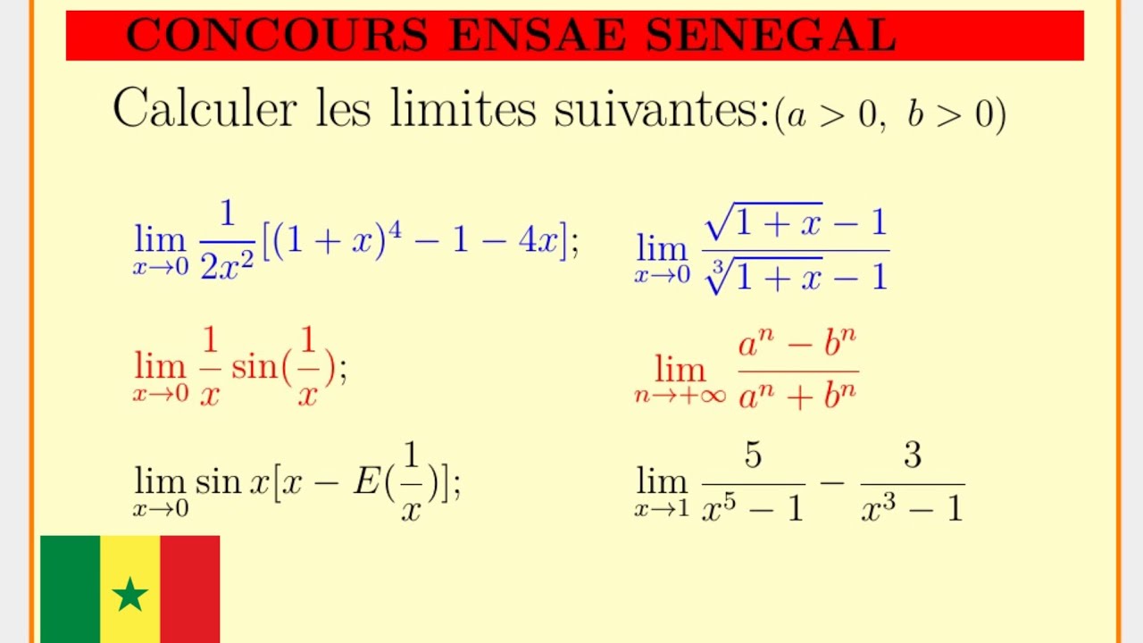 CONCOURS ENSAE SÉNÉGAL #concours #baccalauréat #limites #its #senegal #ensae