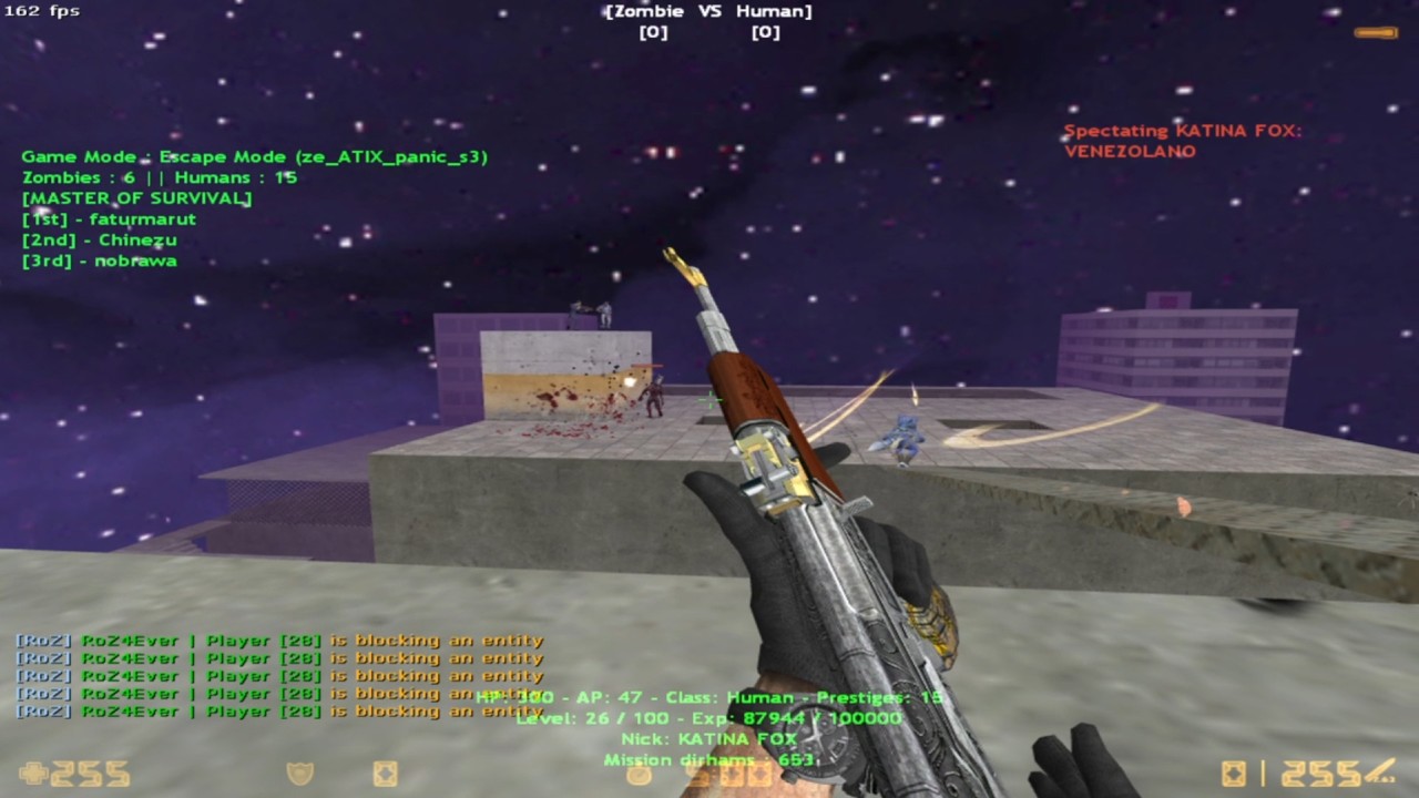cs 1.6  ROZ zombie escape [ ze_atix_panic_s3 ] gameplay 2026