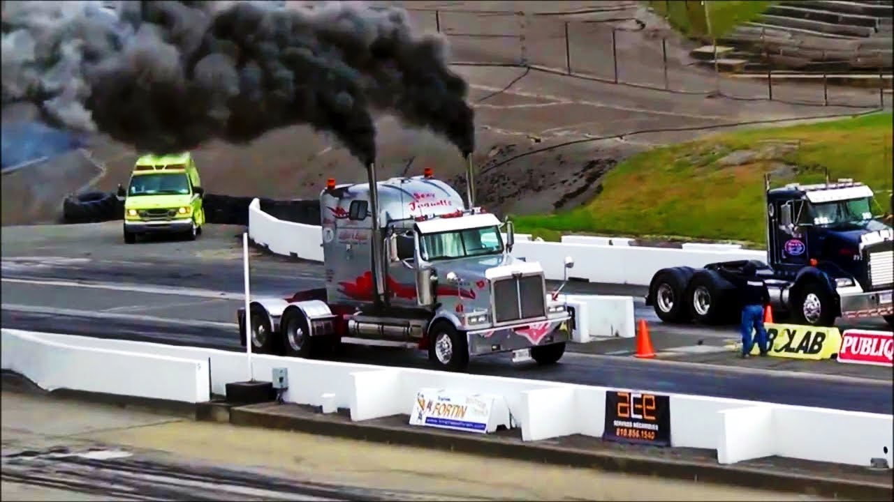 INSANE Semi Truck Drag Racing at Sanair Super Speedway! Big Rig Diesel Smoke Show